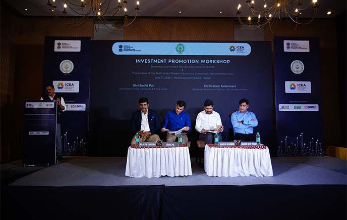 ICEA, MeitY, and Govt. of Andhra Pradesh successfully organised First Investment Promotion Workshop on ECMS at Tirupati.