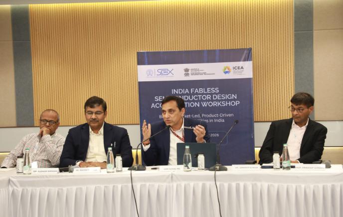 ICEA in collaboration with IIT (Bombay) through SemiX convened the inaugural India Fabless Semiconductor Design Acceleration Workshop at IIT Bombay.